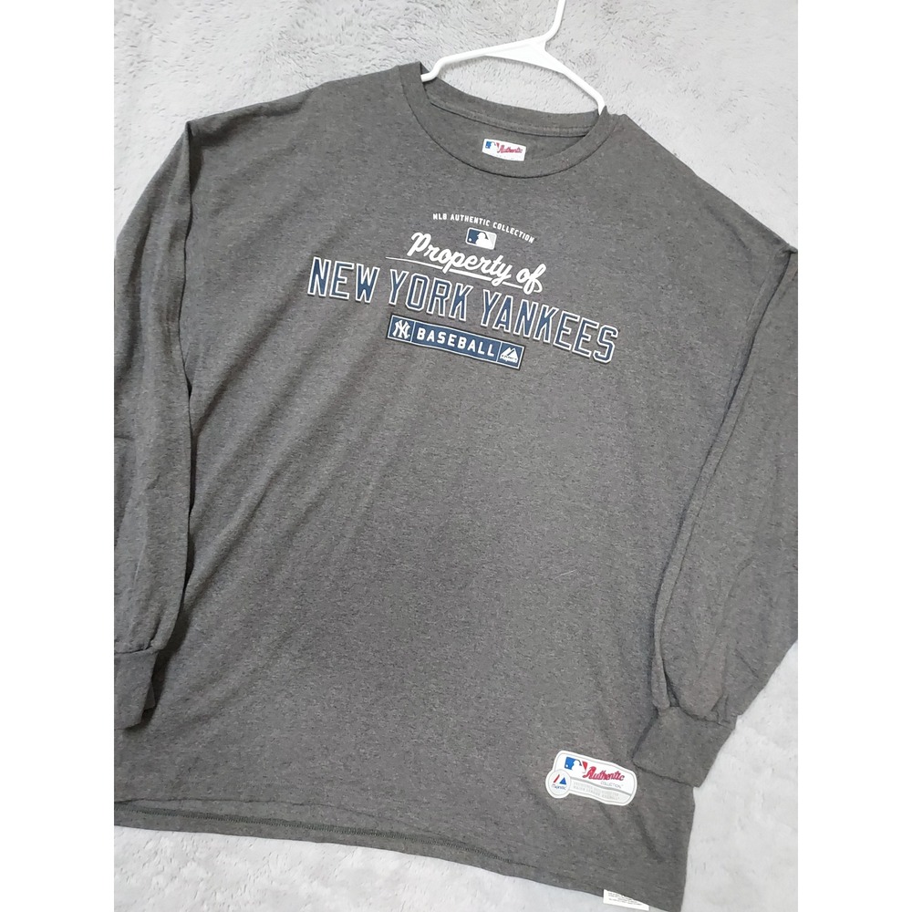 New York Yankees Shirt Men 2XL XXL Majestic MLB Authentic Collection Long Sleeve